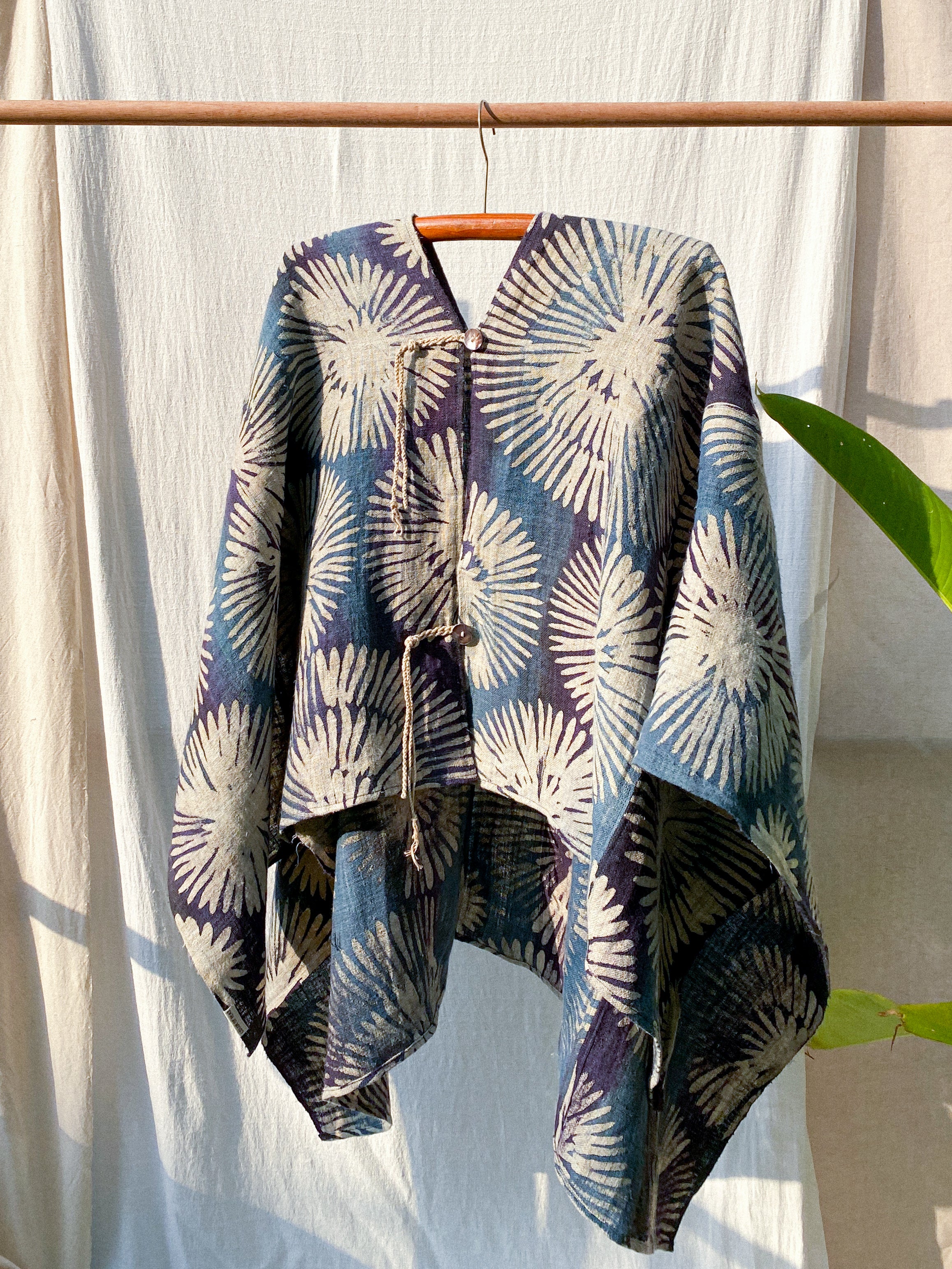 Wearable Throw - Handwoven Batik Hemp