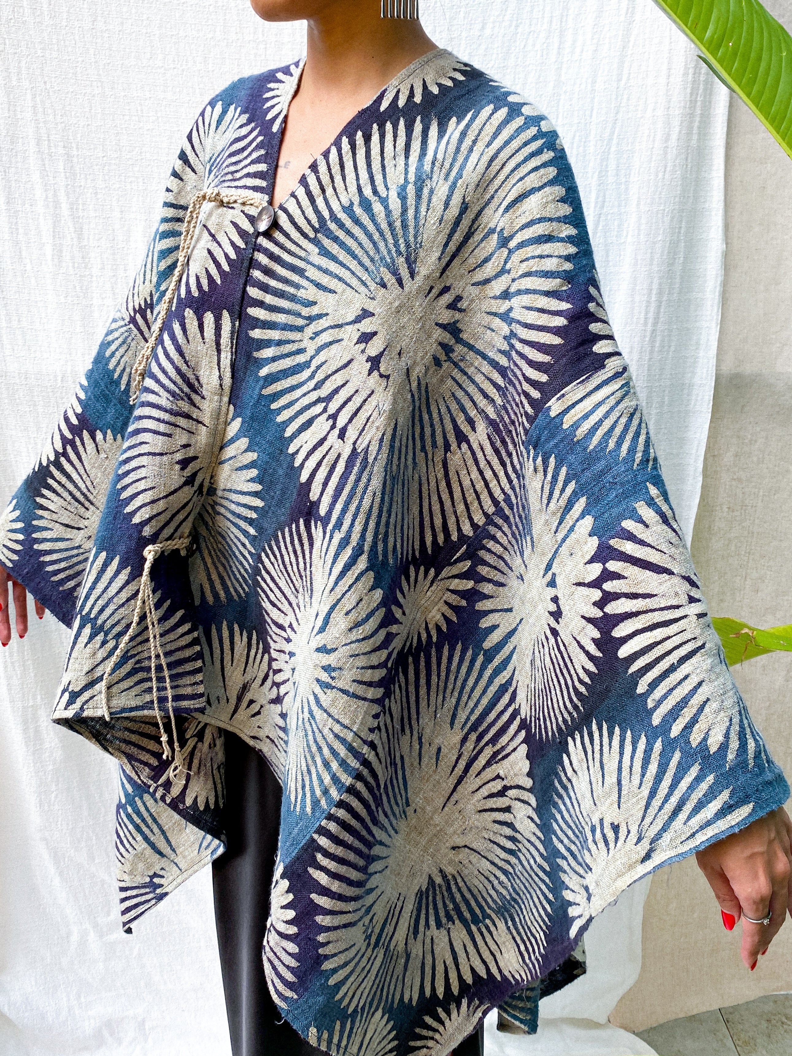 Wearable Throw - Handwoven Batik Hemp