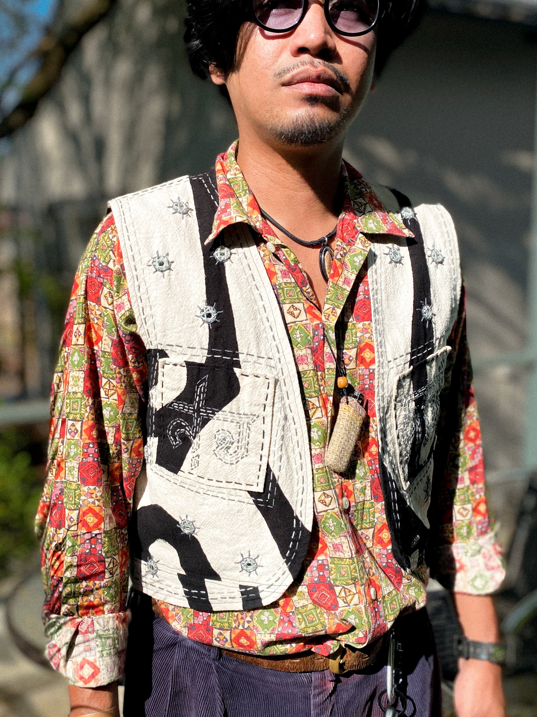 Batik + Hand Embroidered Vest