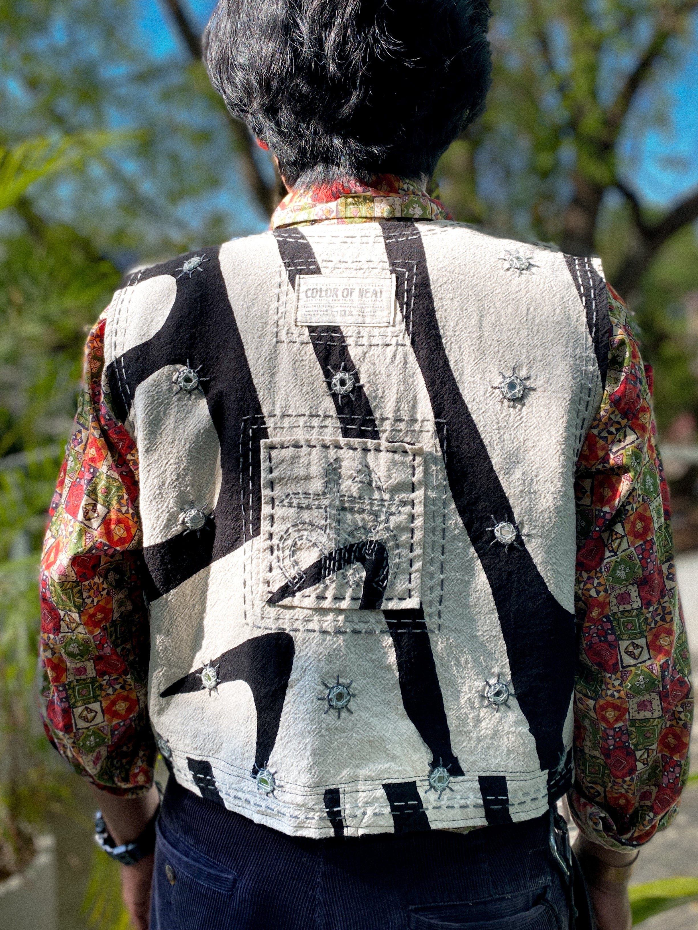 Batik + Hand Embroidered Vest