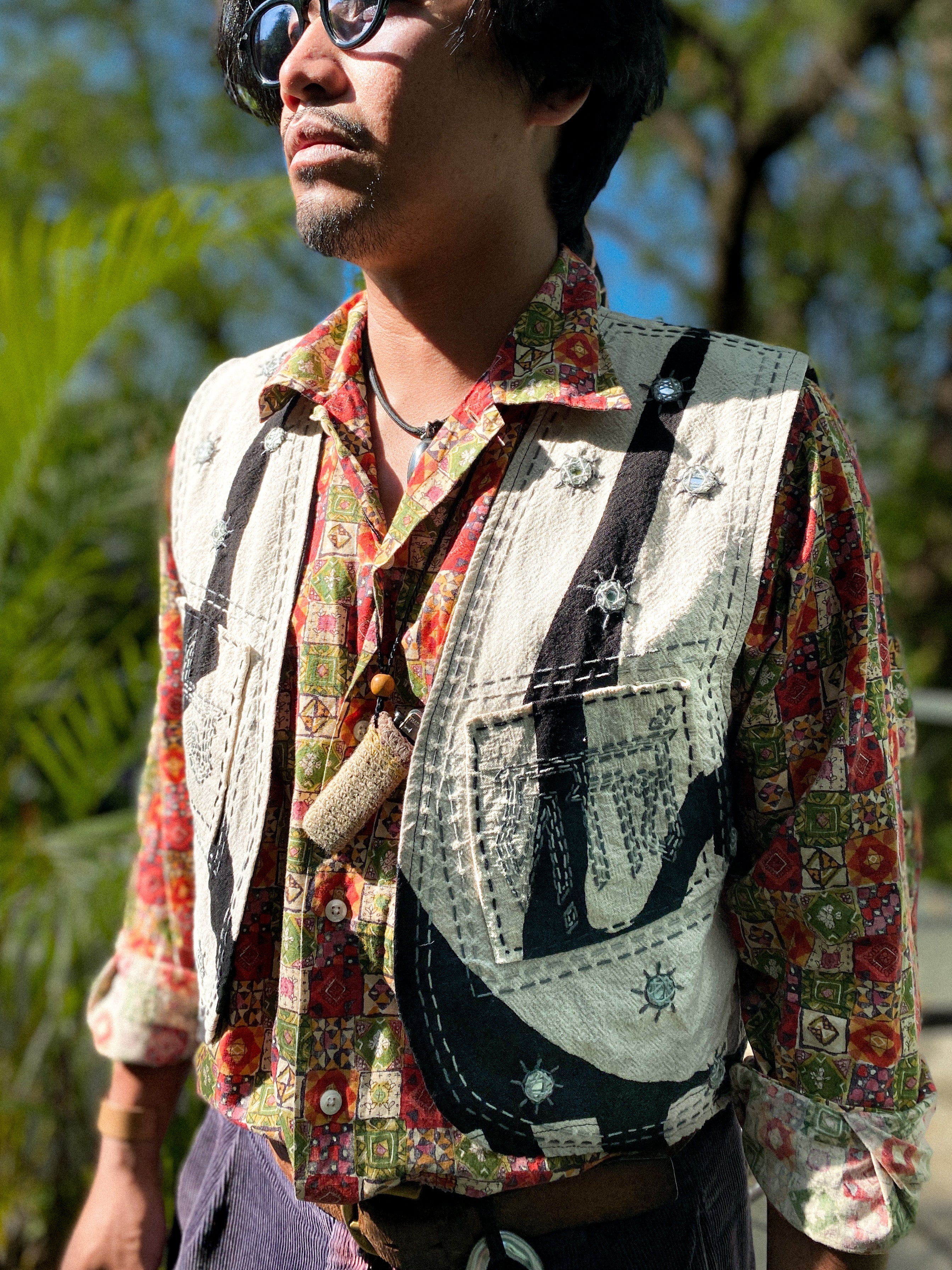 Batik + Hand Embroidered Vest