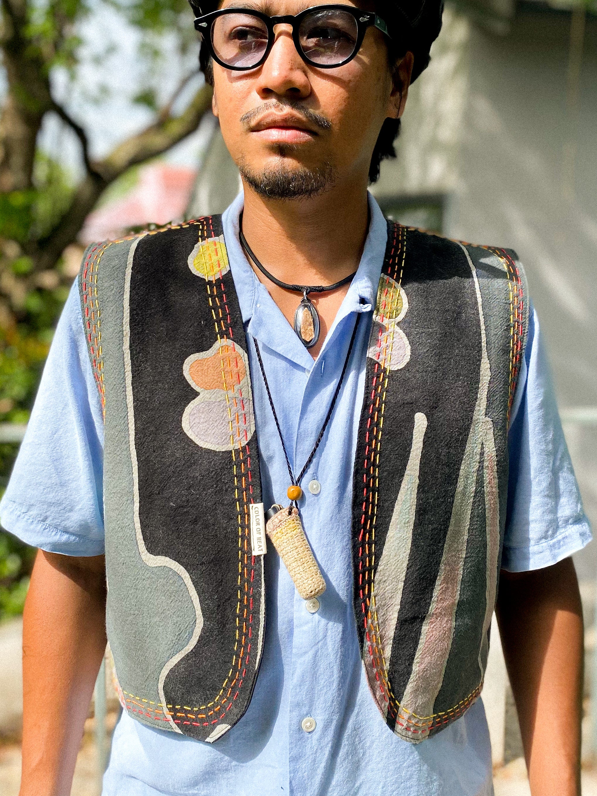 Batik + Hand Embroidered Vest