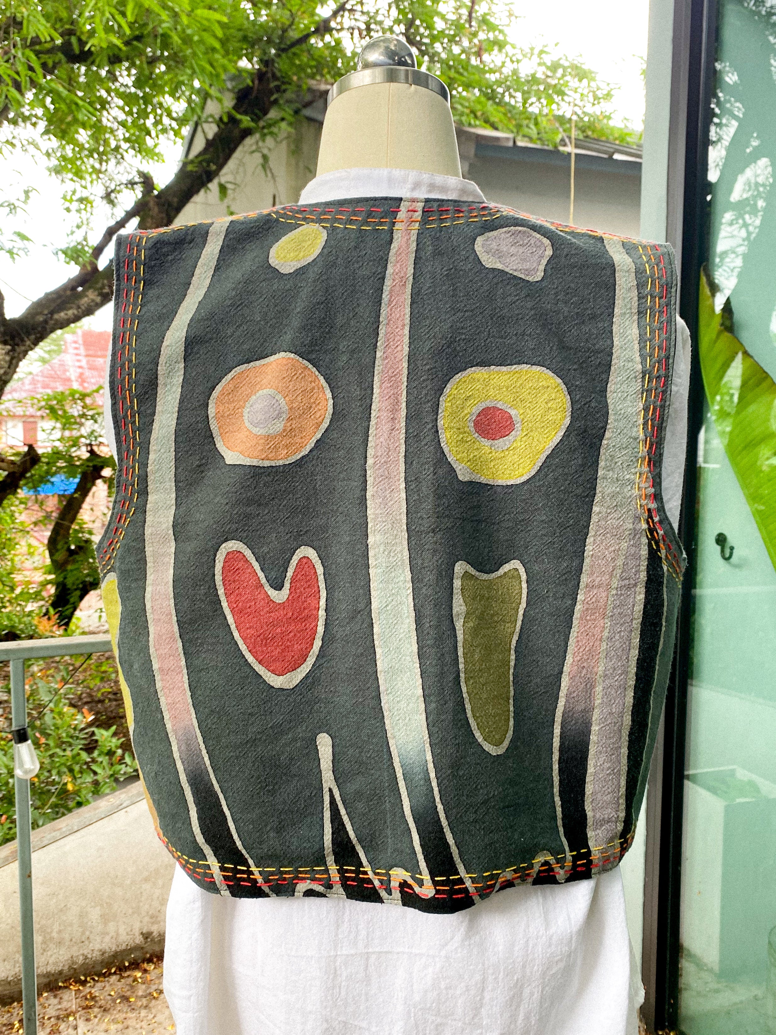 Batik + Hand Embroidered Vest